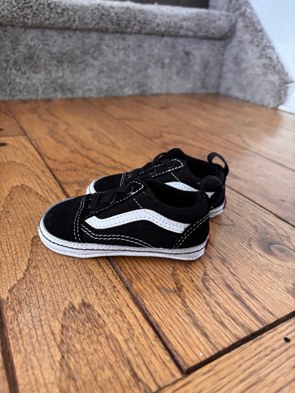 Vans Kids Black and White Low-Top Skate Sneakers
